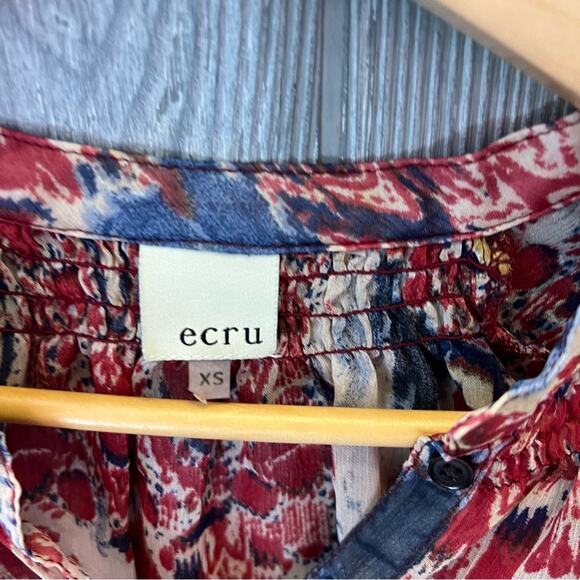 Ecru Print sheer Blouse - Picture 2 of 7